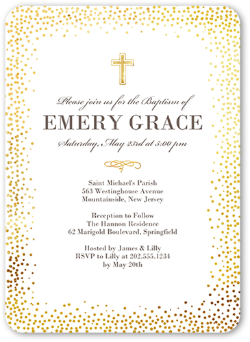 Dotted Triumph 5x7 Baptism Invitations Shutterfly