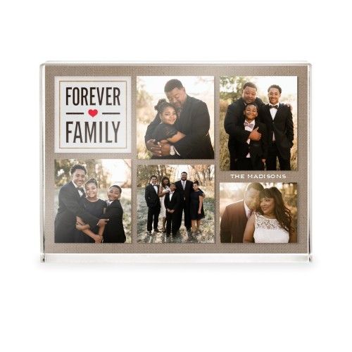 Textured Forever Family Acrylic Block, 5x7, Beige