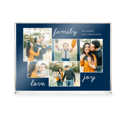 New Family Sentiment Acrylic Block, 5x7, Blue, navy