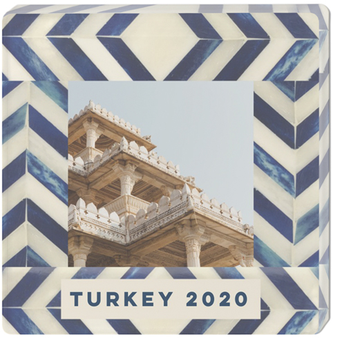 Mixed Patterns Acrylic Magnet, 3x3, Blue, navy