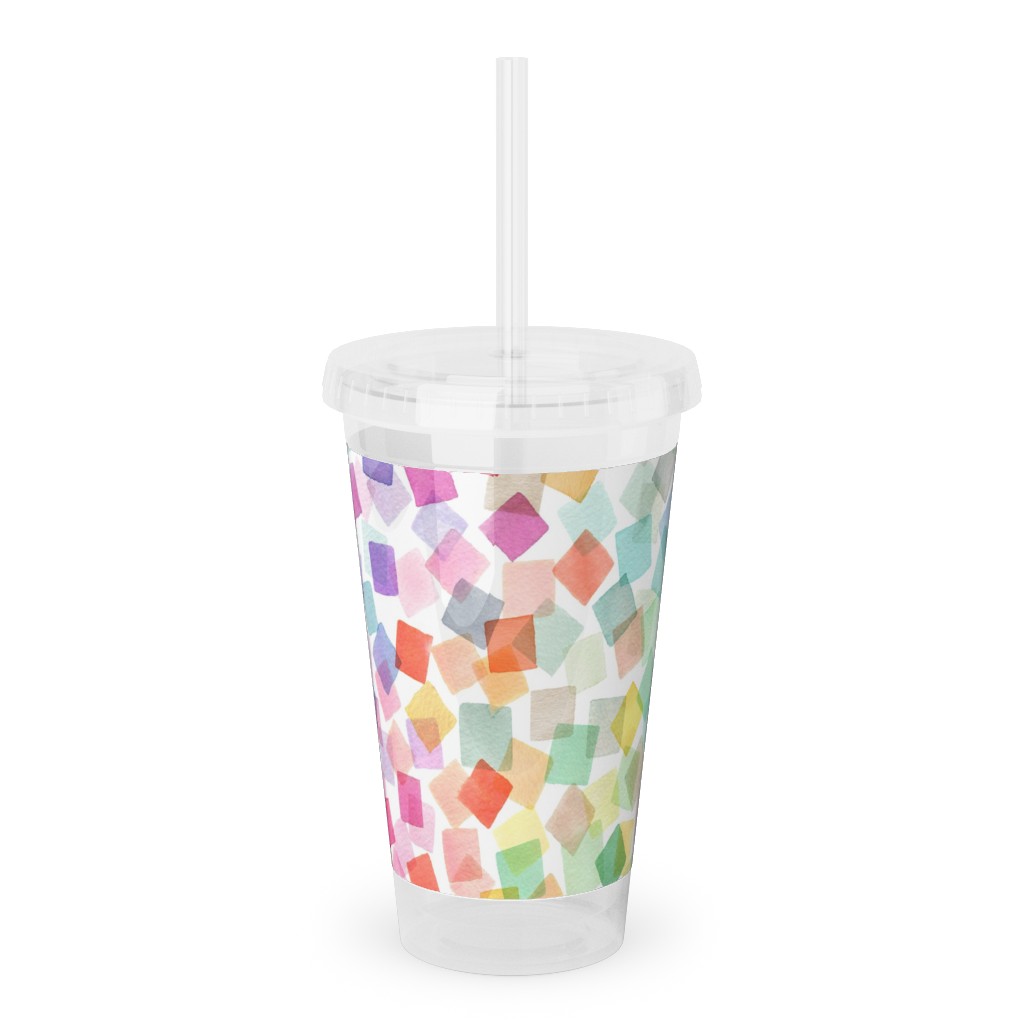 Confetti Party - Multi Acrylic Tumbler with Straw, 16oz, Multicolor