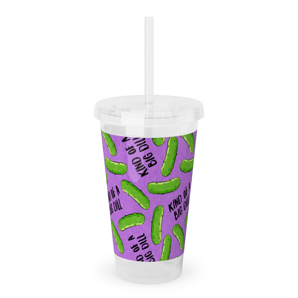 Kind of a Big Dill - Pickles - Purple Acrylic Tumbler with Straw, 16oz, Purple