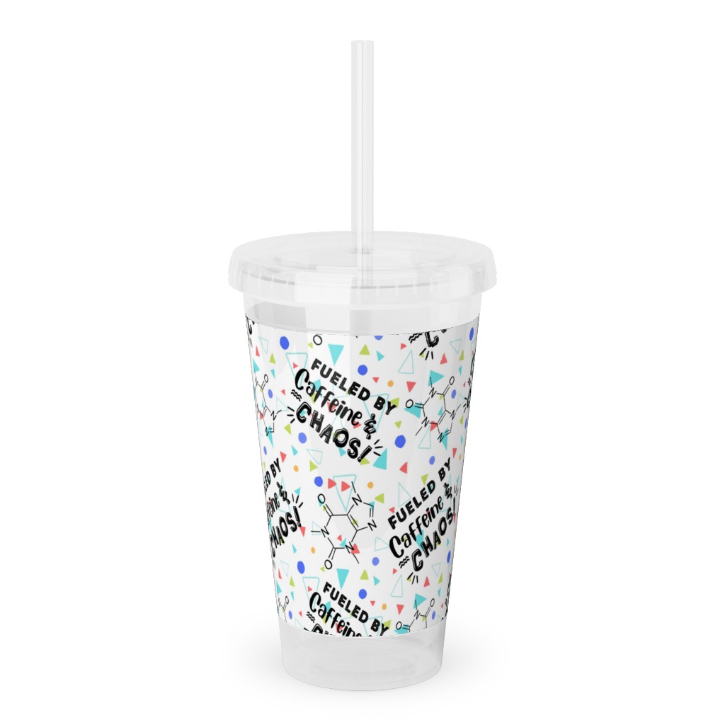 Don't Hurry Be Happy - Beige Acrylic Tumbler with Straw