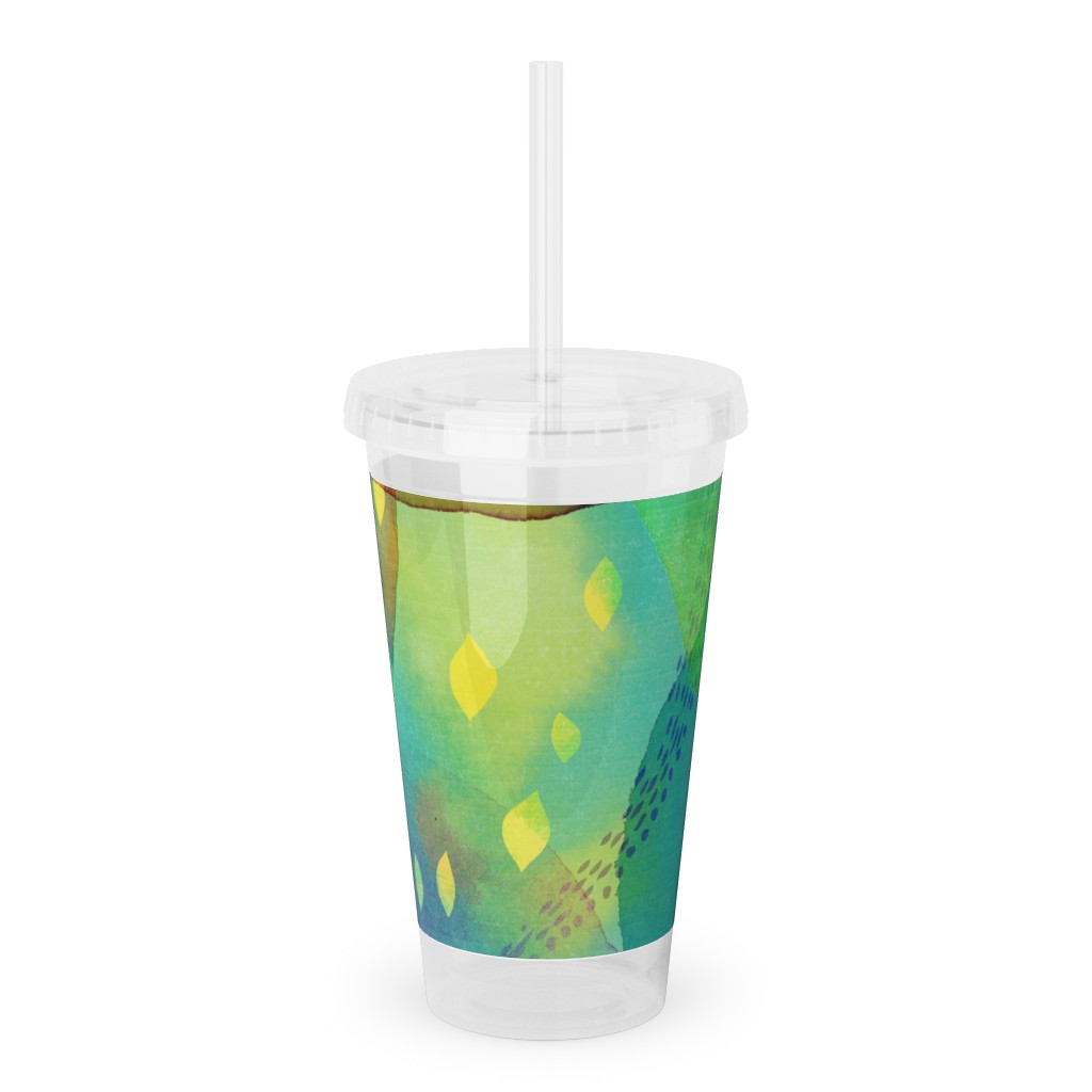Daydreaming Acrylic Tumbler with Straw, 16oz, Multicolor