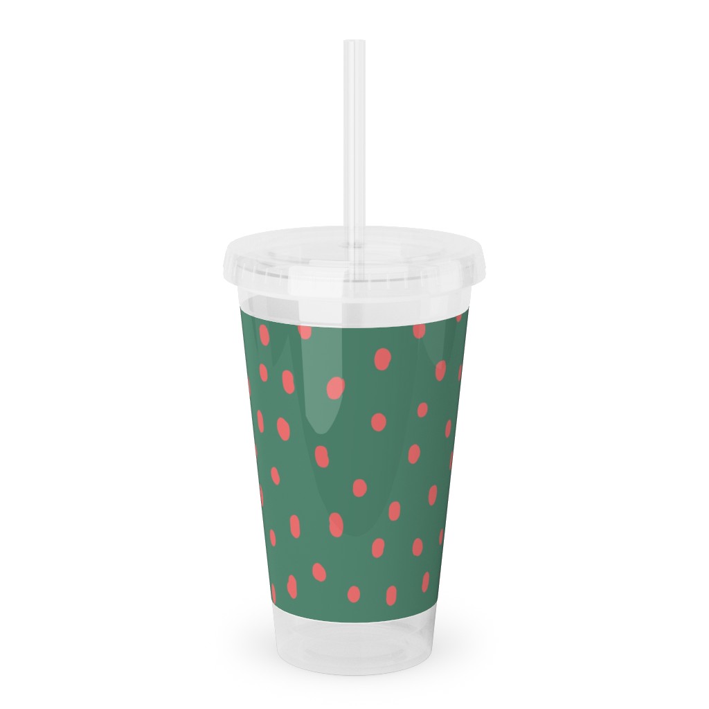 It's Snowing Acrylic Tumbler with Straw, 16oz, Green