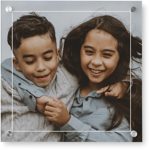 Floating Frame Wall Art, Single piece, Acrylic, 16x16, White, white