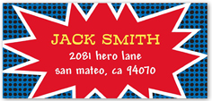 super hero name address label