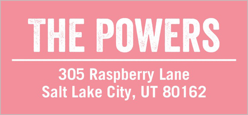 Baby Info Girl Address Label, Pink, Matte, Shrimp