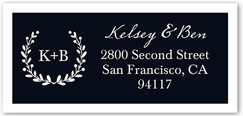 Refined Monogram Address Label, Black, Matte