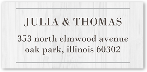 Gradient Wood Address Label, White, Matte