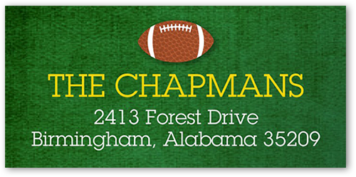 Game On Party Address Label, Green, Matte, Dark Green