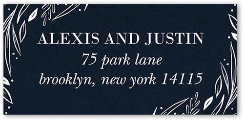 Simple Floral Frame Address Label, Blue, Address Label, Matte, Midnight