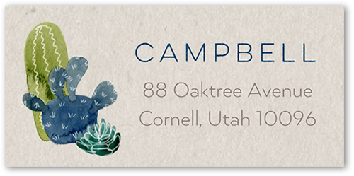 Desert Greenery Address Label, Beige, Address Label, Matte, Rye