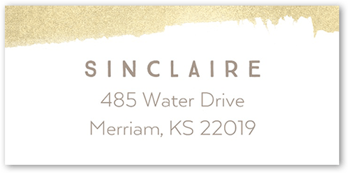 Contemporary Brushstroke Address Label, Yellow, Address Label, Matte, Golden