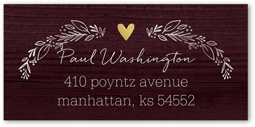 Polished Grace Address Label, Purple, Address Label, Matte, Plum