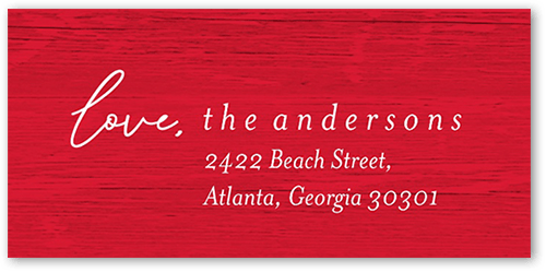 Painted Wood Address Label, Red, Address Label, Matte, Fire Engine