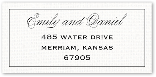 Fancy Linen Address Label, White, Address Label, Matte