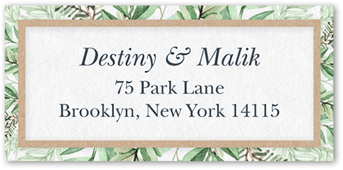 Framed With Greenery Address Label, Gray, Address Label, Matte, Gray