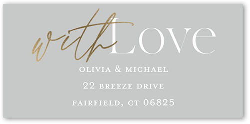 Just Married Calligraphy Address Label, Grey, Address Label, Matte, Smoke