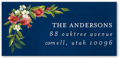 Fruitful Corners Address Label, Blue, Address Label, Matte