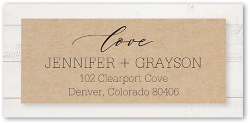 Rustic Date Address Label, Brown, Address Label, Matte, Dust Bunny
