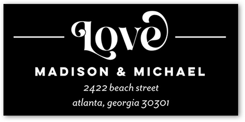 Retro Type Address Label, White, Address Label, Matte, White