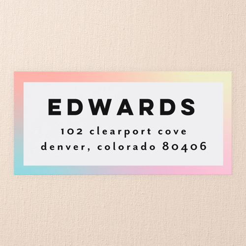 Hazy Rainbow Wedding Address Label, Yellow, Address Label, Matte