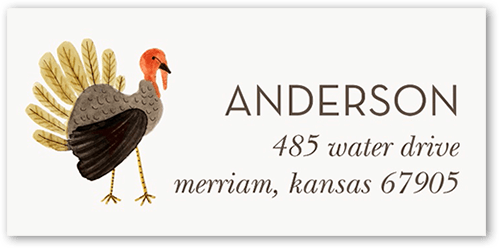 Gobble Day Address Label, White, Address Label, Matte, White