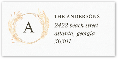 Wreathed Welcoming Address Label, White, Address Label, Matte, White