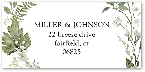 Framed In Foliage Address Label, White, Address Label, Matte