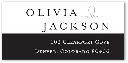 Dazzling Duet Address Label, Grey, Address Label, Matte, Silver