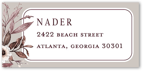 Floral Filigree Address Label, Beige, Address Label, Matte, Antique White