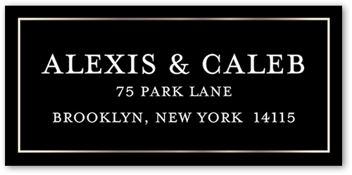 Elegantly Engaged Address Label, Black, Address Label, Matte, Black