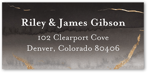 Weathered Wash Address Label, Gray, Address Label, Matte, Gray