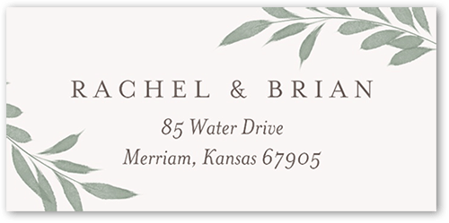 Pressed Leaves Address Label, Beige, Address Label, Matte