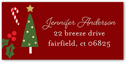 Best Holly Icons Address Label, Red, Address Label, Matte, Red