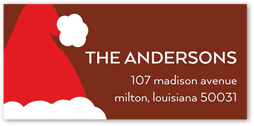 Santa Claus Festivities Address Label, Red, Address Label, Matte, Red