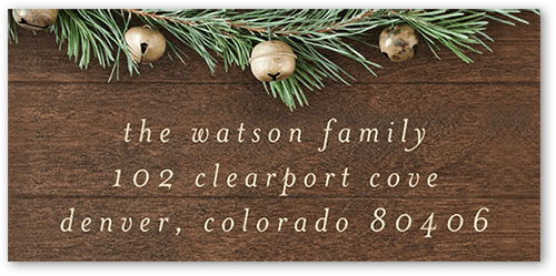 Garland Bells Address Label, Brown, Address Label, Matte, Chocolate