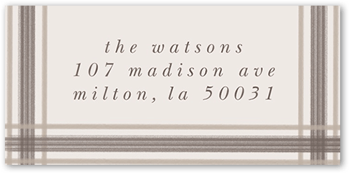 Brushed Plaid Border Address Label, Grey, Address Label, Matte, Granite