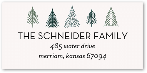 Scattered Trees Address Label, Grey, Address Label, Matte