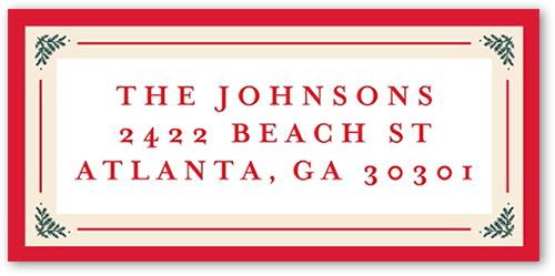 Four Little Pines Address Label, Red, Address Label, Matte