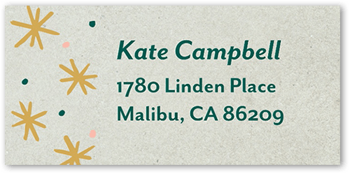 Retro Cocktail Address Label, Green, Address Label, Matte