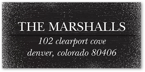 Snowy Winter Address Label, Black, Address Label, Matte, Black