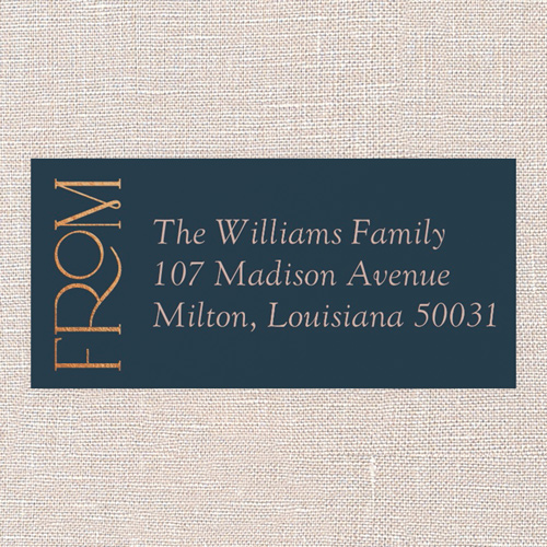 Side Serifs Address Label, Blue, Address Label, Matte, Deep Sea