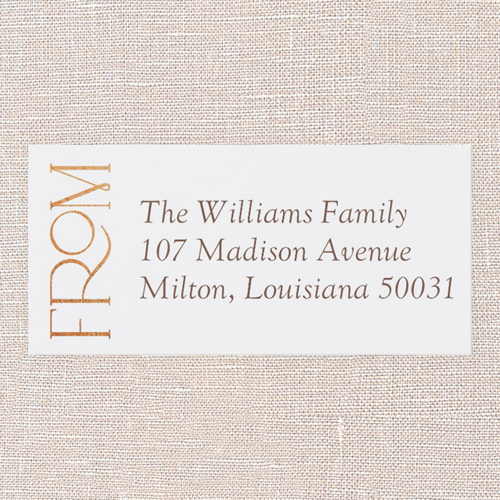 Side Serifs Address Label, White, Address Label, Matte