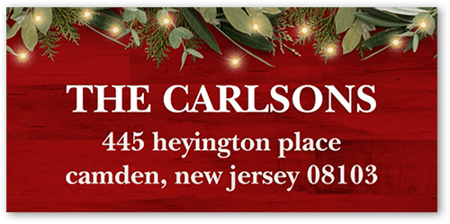 Botanical Photos Address Label, Red, Address Label, Matte, Red