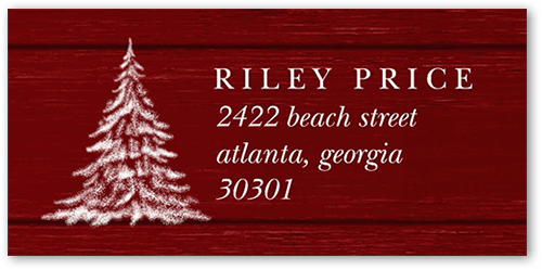 Tree Glow Address Label, Red, Address Label, Matte