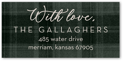 Soft Flannel Address Label, Green, Address Label, Matte