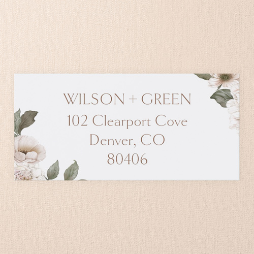 Flowering Surrounding Wedding Address Label, White, Address Label, Matte