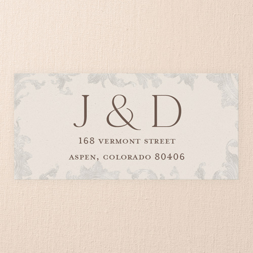 Touch Of Elegance Wedding Address Label, Beige, Address Label, Matte